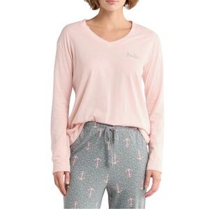 Nautica 2-Piece Printed Pajamas Set Heather Gray Nautical Print Anchors NWT XL